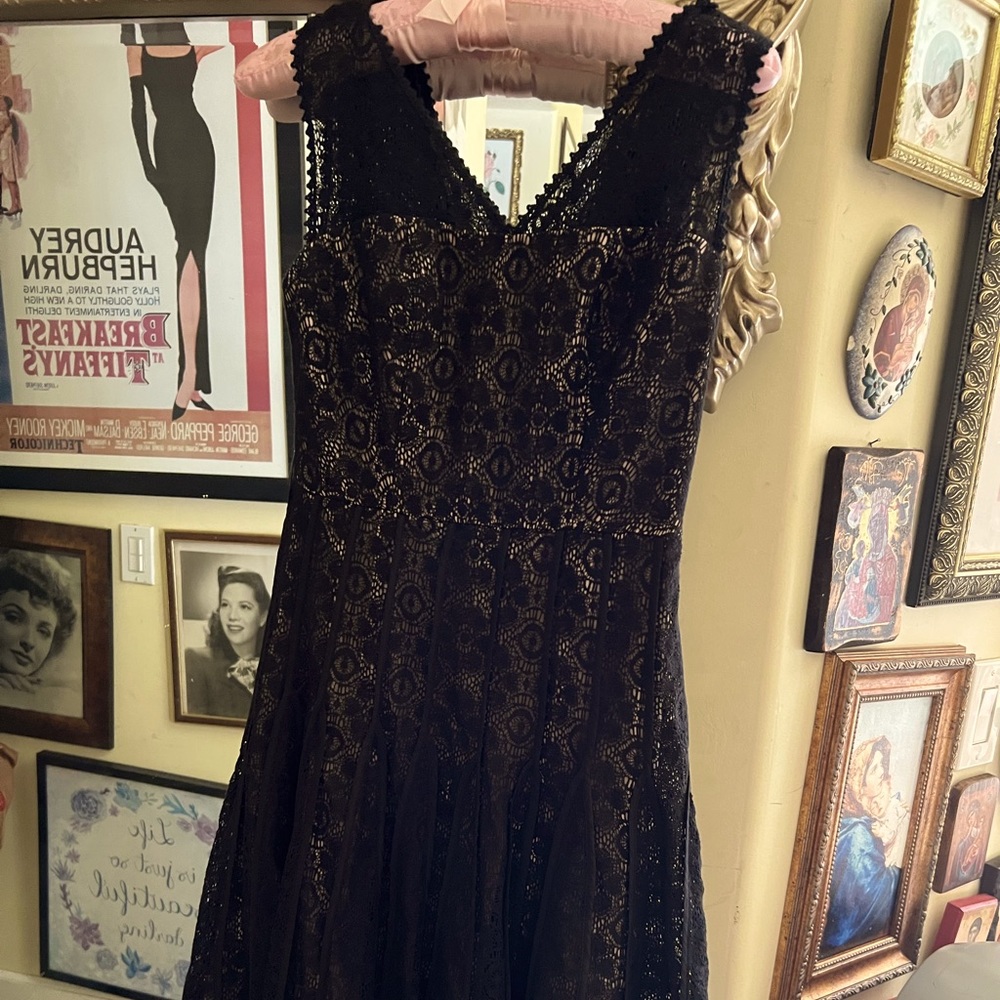 Anthropologie for Maeve Black crocheted vintage lace  dress